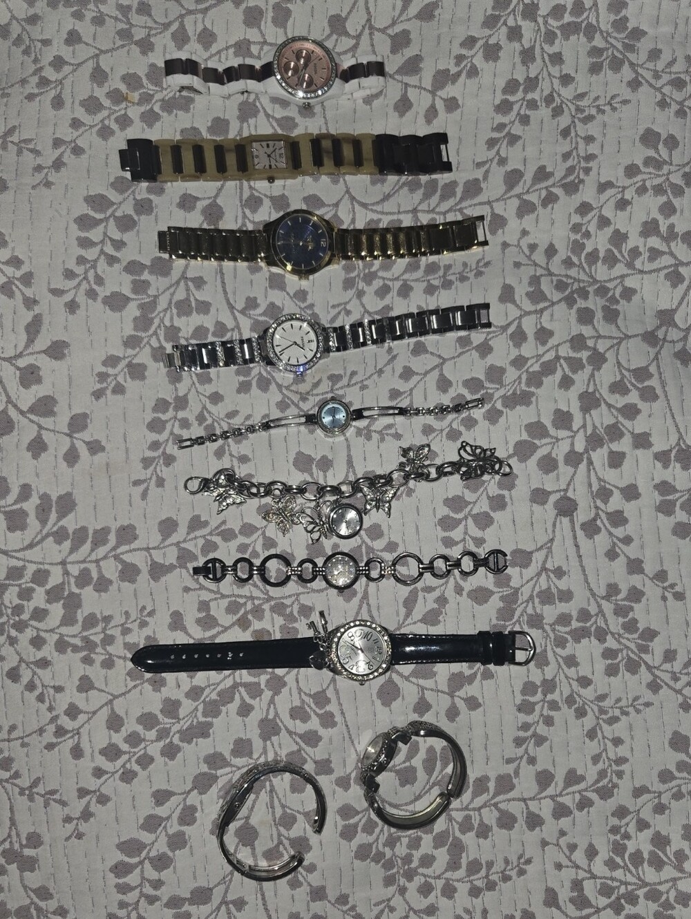 Women's Mixed Silver and Gold Tone Watch and Bracelet Set - Multi-Color